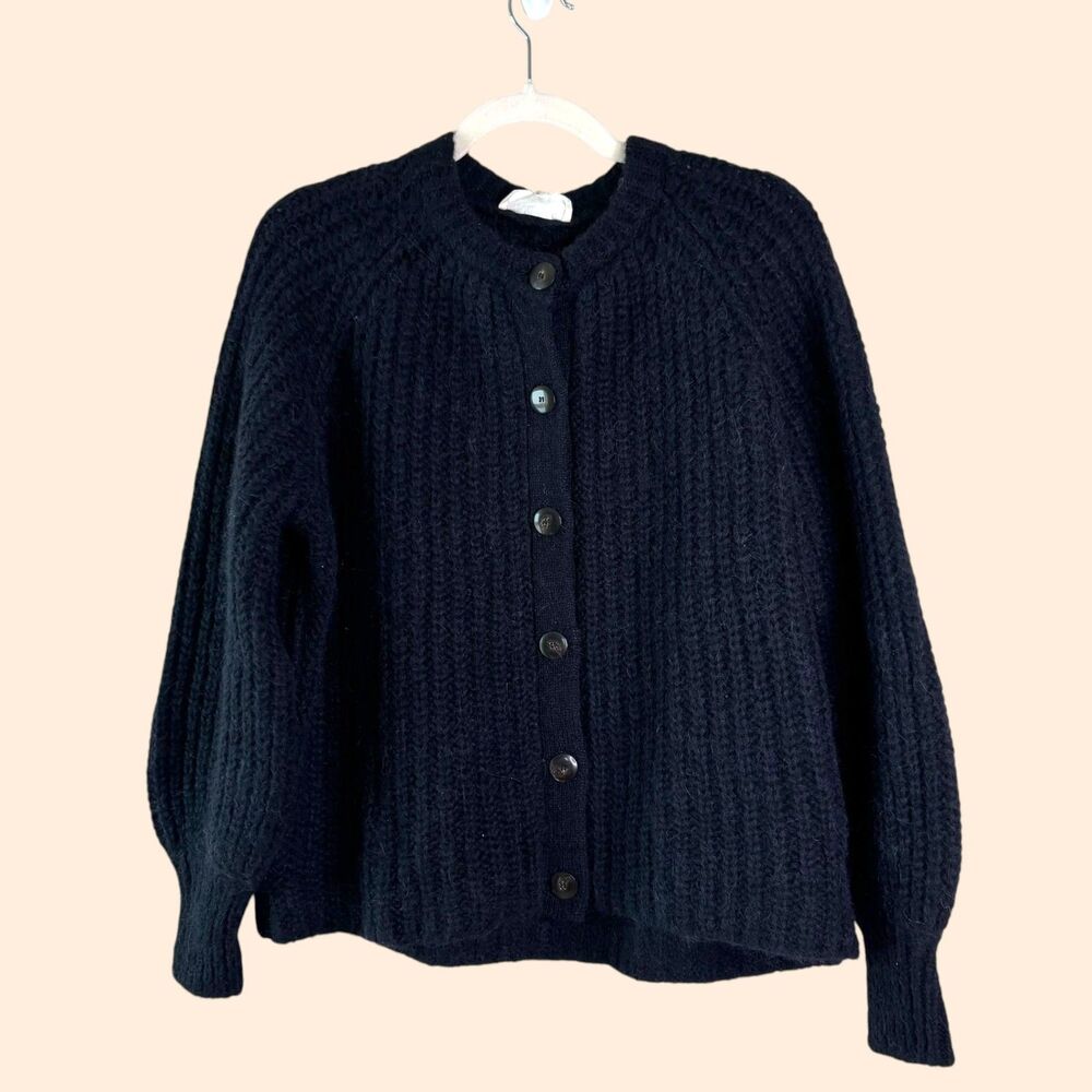 Sezane Emile Gilet Cardigan Black